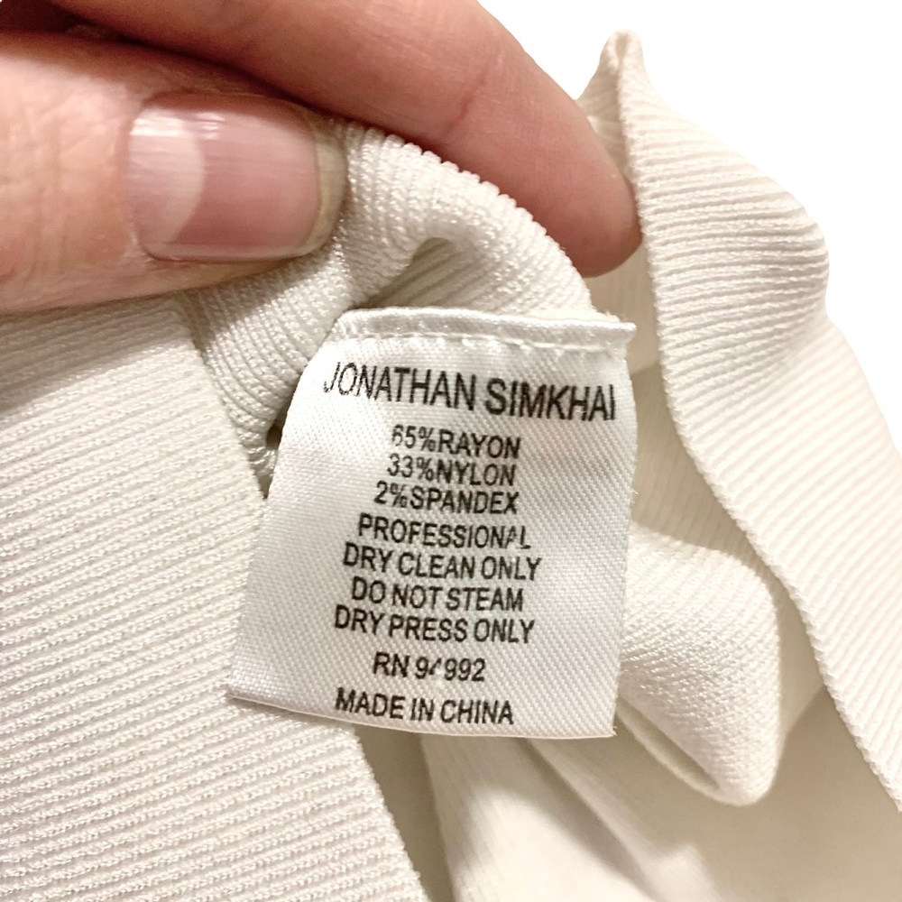 Jonathan Simkhai Hanging Ruffle Racerback Tank Top Ivory - Picture 11 of 11